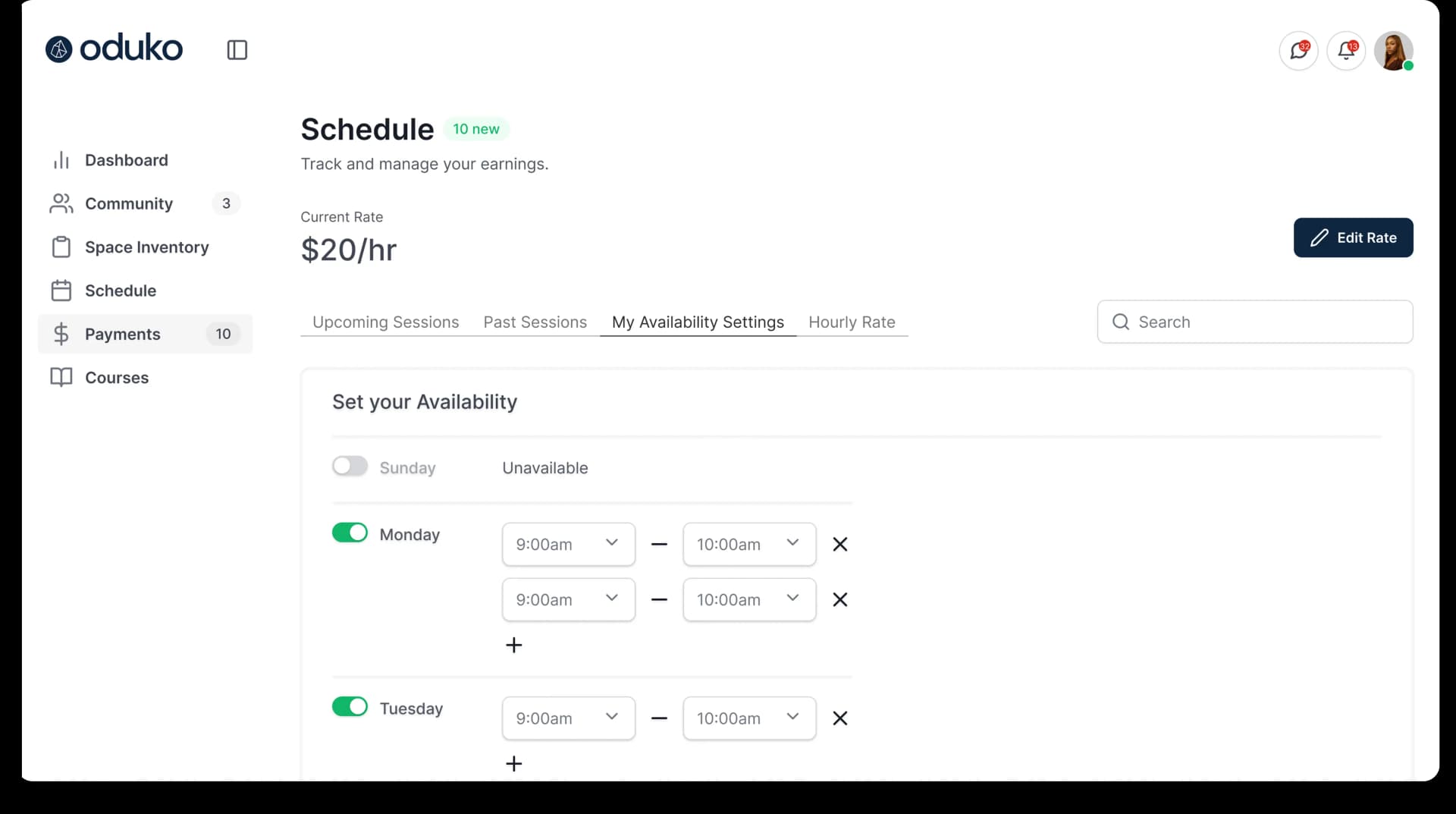 Manage Your Availability