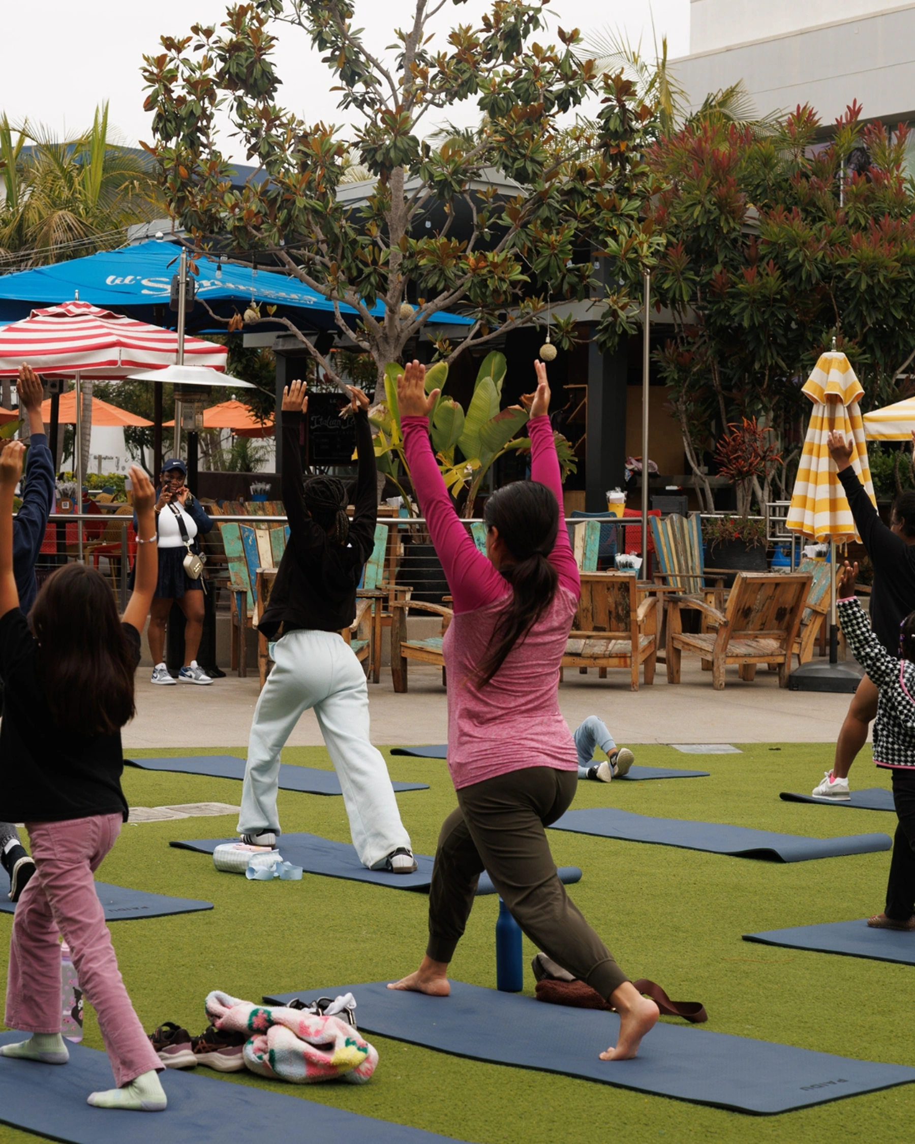 Oduko Society members taking part in an outdoor movement session
